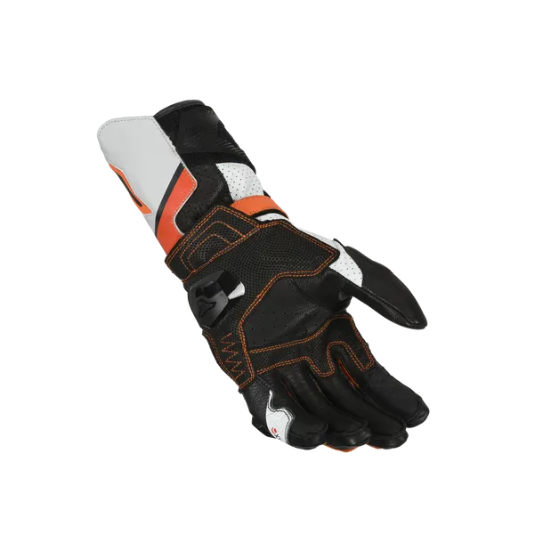 MACNA PROTEGO Hombre Moto Cuero Guantes Blanco Naranja Negro