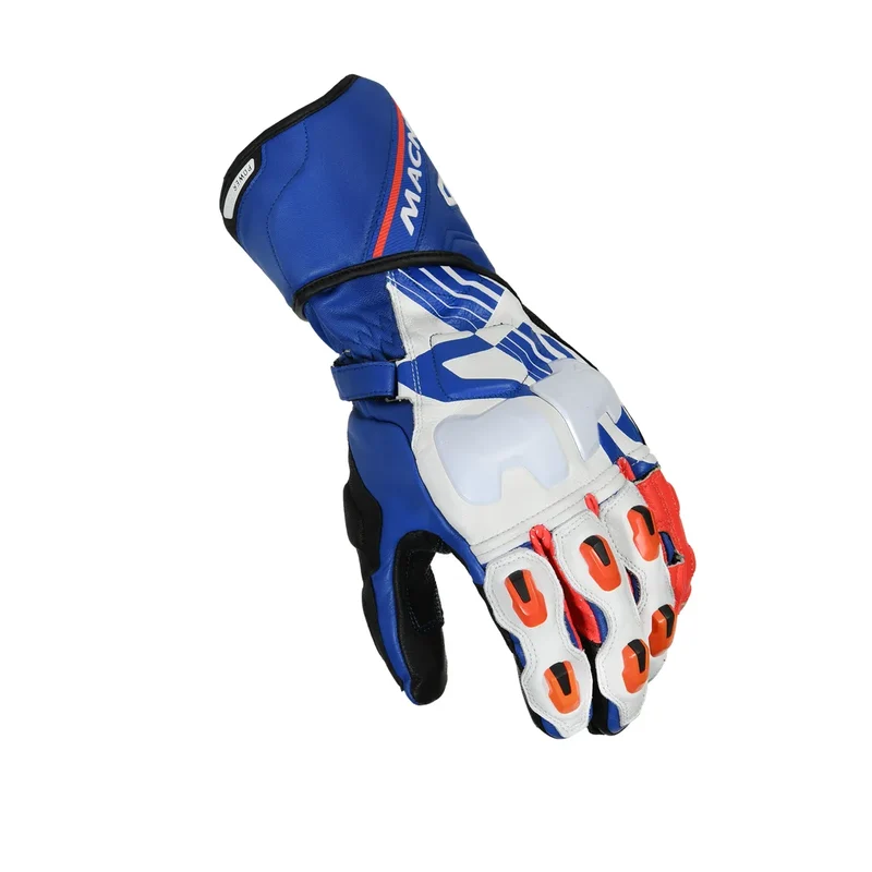 MACNA Powertrack Hombres Moto Guantes Negro Blanco Azul