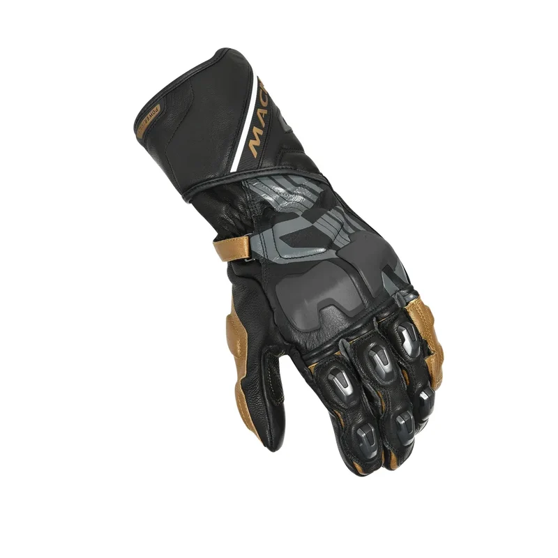MACNA Powertrack Hombres Moto Guantes Oro Negro Oscuro Gris