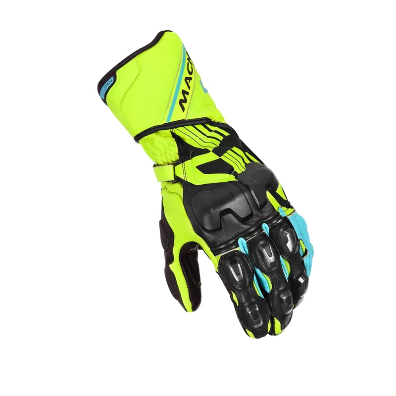 MACNA Powertrack Hombres Moto Guantes Amarillo Negro Azul