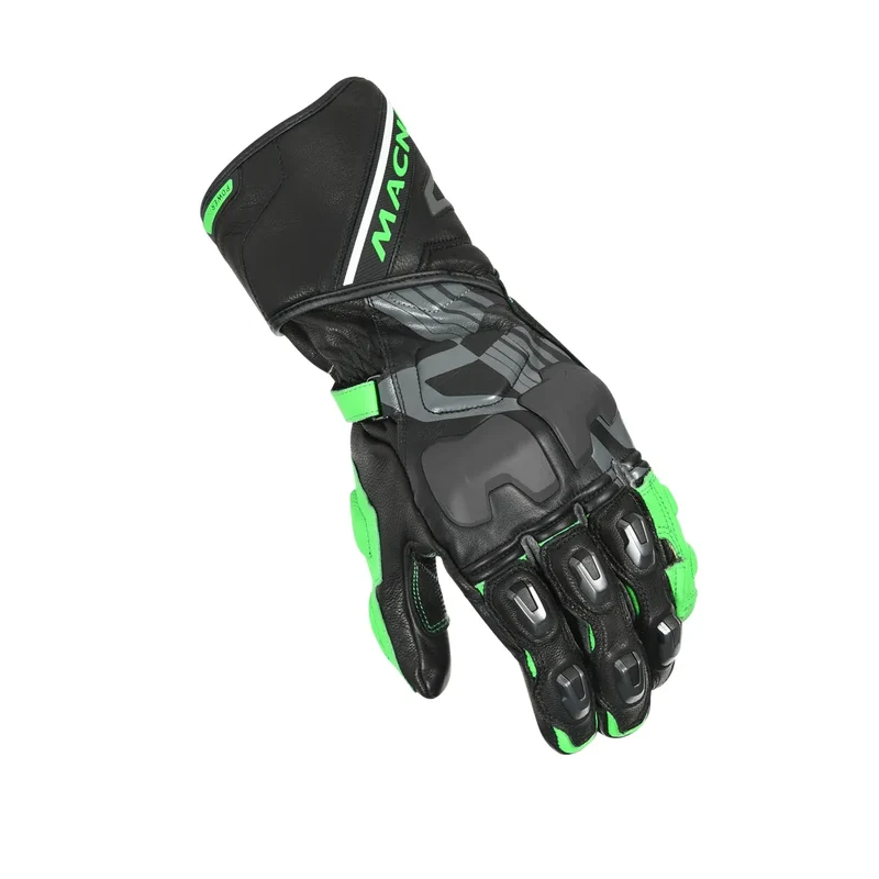 MACNA Powertrack Hombres Moto Guantes Verde Negro Oscuro Gris