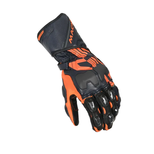 MACNA Powertrack Hombres Moto Guantes Naranja Negro Oscuro Azul