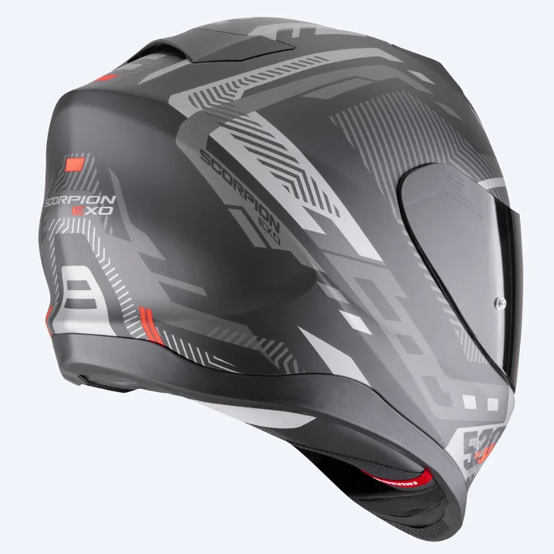 SCORPION EXO-520 EVO AIR RANKA LIGERO CASCO Negro mate plata rojo