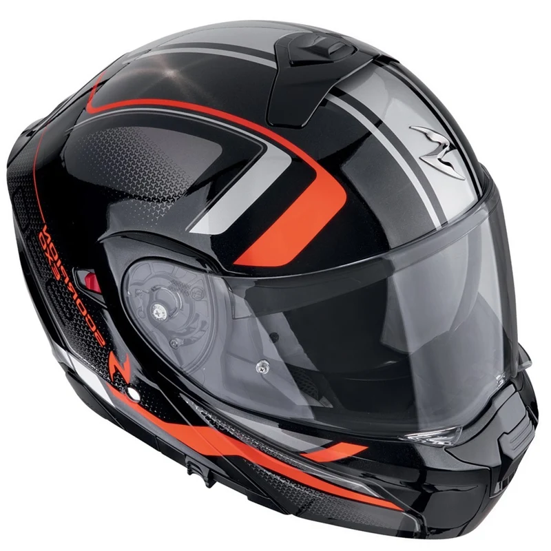 SCORPION EXO-930 EVO ARDENS CASCO MODULAR NEGRO METALIC ROJO