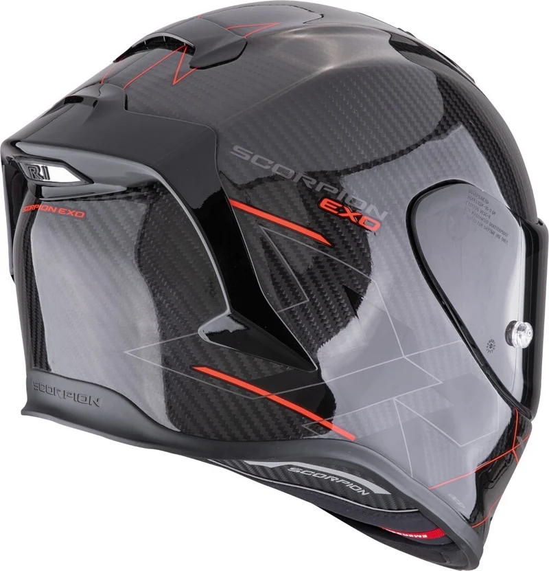 SCORPION EXO-R1 EVO CARBON AIR CYNERGY Integral Casco Negro Rojo