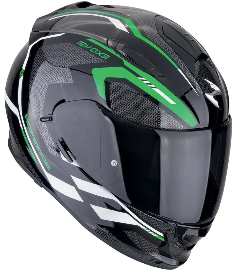 SCORPION CASCOS INTEGRALES EXO 491 KRIPTA NEGRO VERDE BLANCO