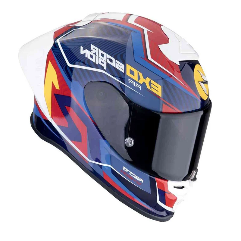 SCORPION EXO-R1 EVO AIR COUP ligero Casco Azul Rojo Amarillo