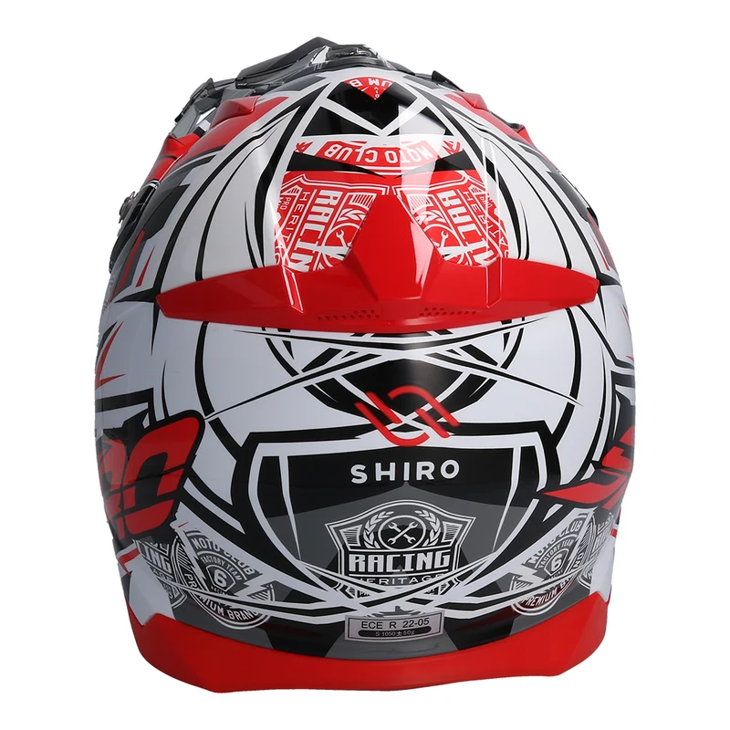SHIRO MX-917 THUNDER 3 Casco de moto De Motocross rojo