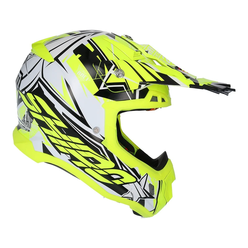 SHIRO MX-917 THUNDER 3 Casco de moto De Motocross Amarillo Flúor