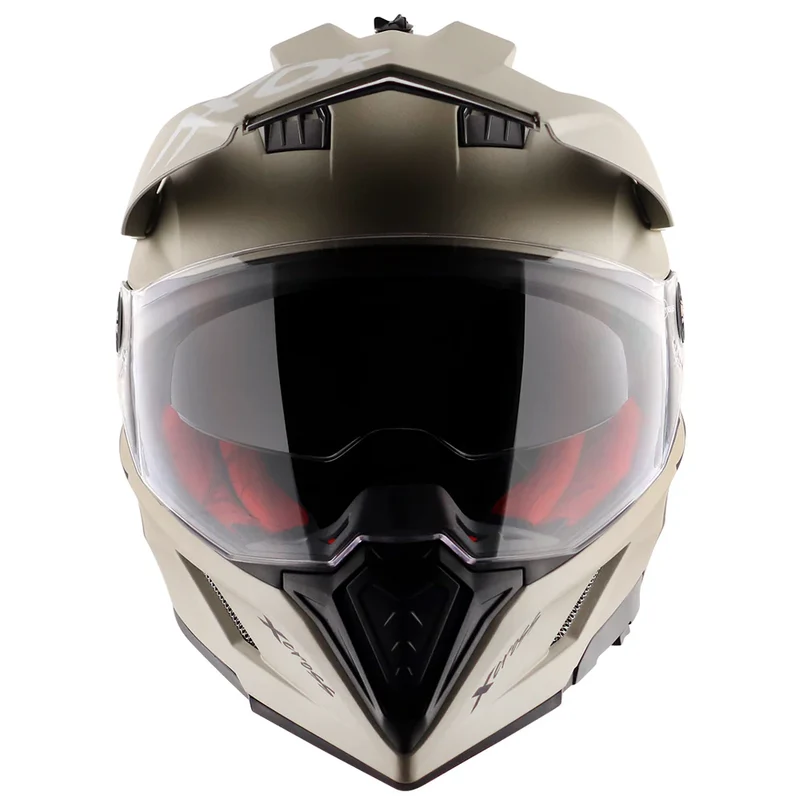AXOR X-CROSS CASCO DOBLE VISERA DEPORTIVO DUAL MOTOCICLETA ARENA MATE