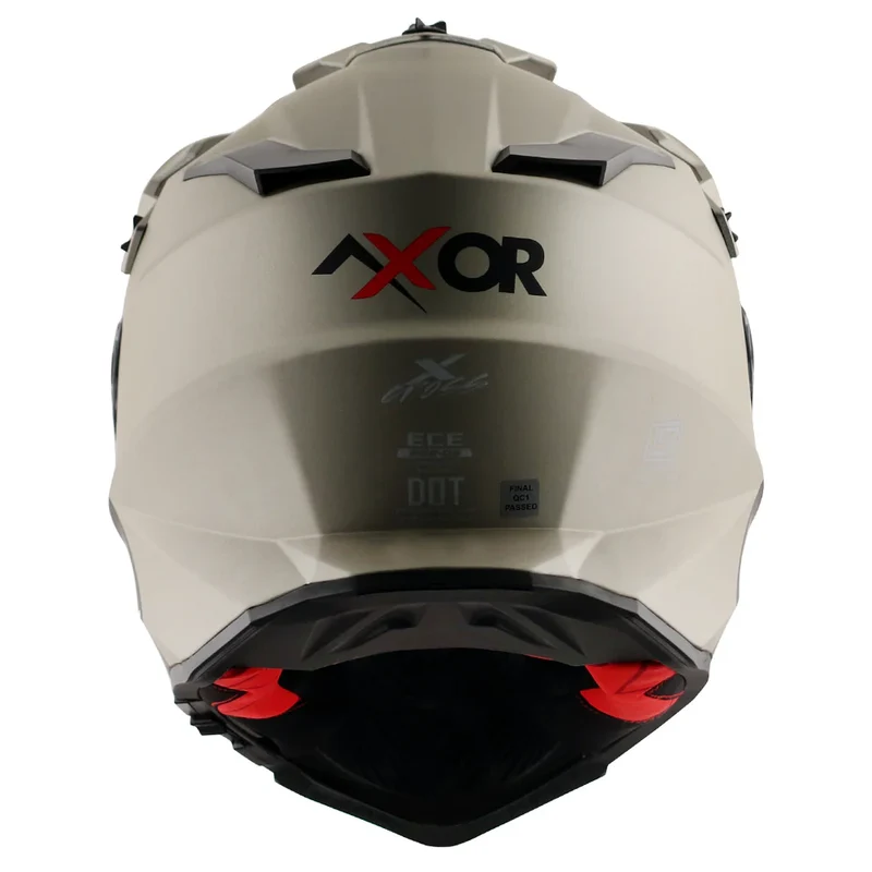 AXOR X-CROSS CASCO DOBLE VISERA DEPORTIVO DUAL MOTOCICLETA ARENA MATE