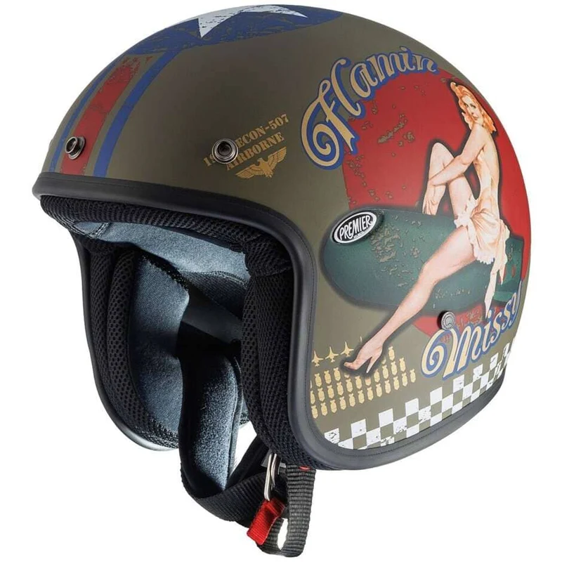 PREMIER CLASSIC PIN UP MILY BM Motocicleta Abierto Casco