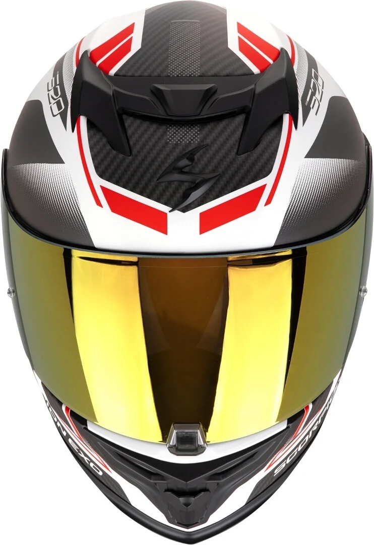 SCORPION EXO-520 EVO AIR LENA Integral Casco Blanco Mate-Plata-Rojo