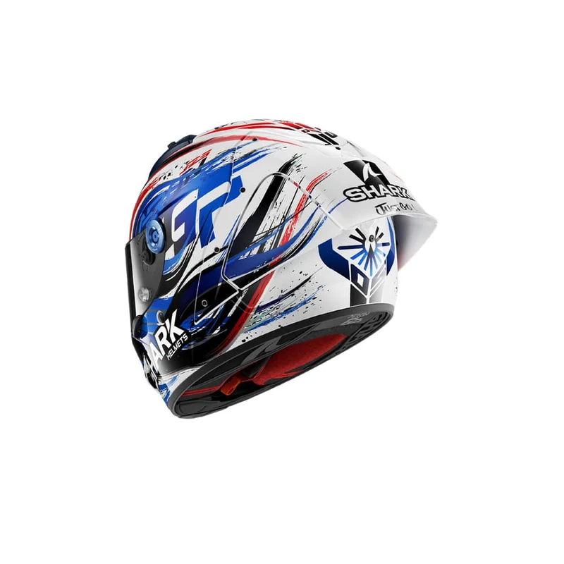 SHARK CASCO AERON-GP FIM RACING #1 RÉPLICA FIRMA ZARCO Blanco Negro Azul