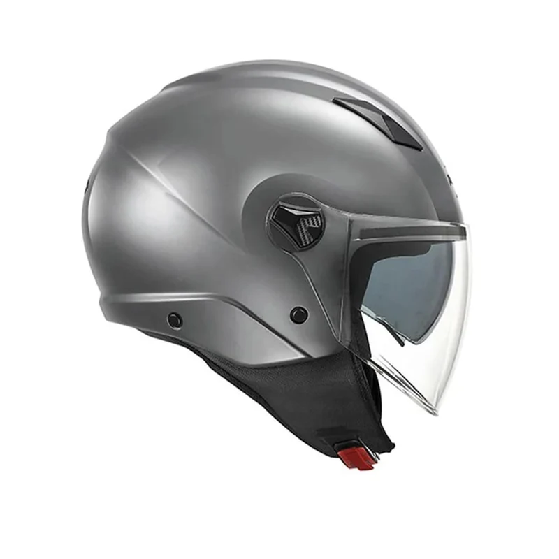 KAPPA KV57B Moto Cara Abierta Casco Gris Brillante