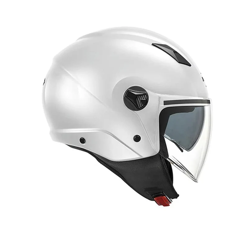 KAPPA KV57B Moto Cara Abierta Casco Blanco Brillo