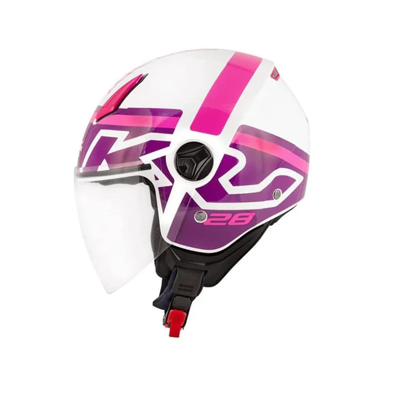 KAPPA KV28R Moto Cara Abierta Casco Blanco Púrpura