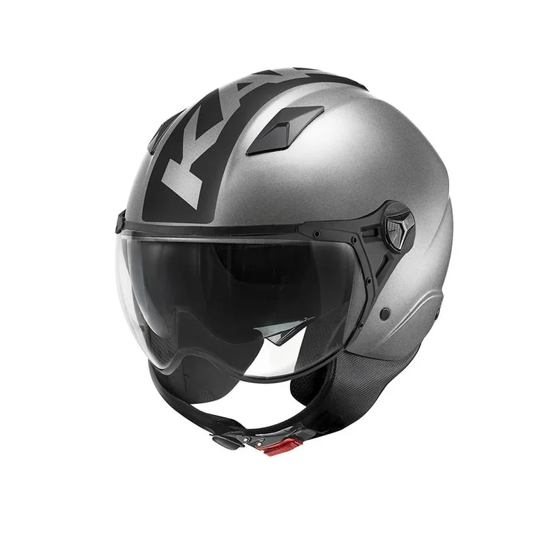 KAPPA KV57F Moto Cara Abierta Casco Titanio Negro