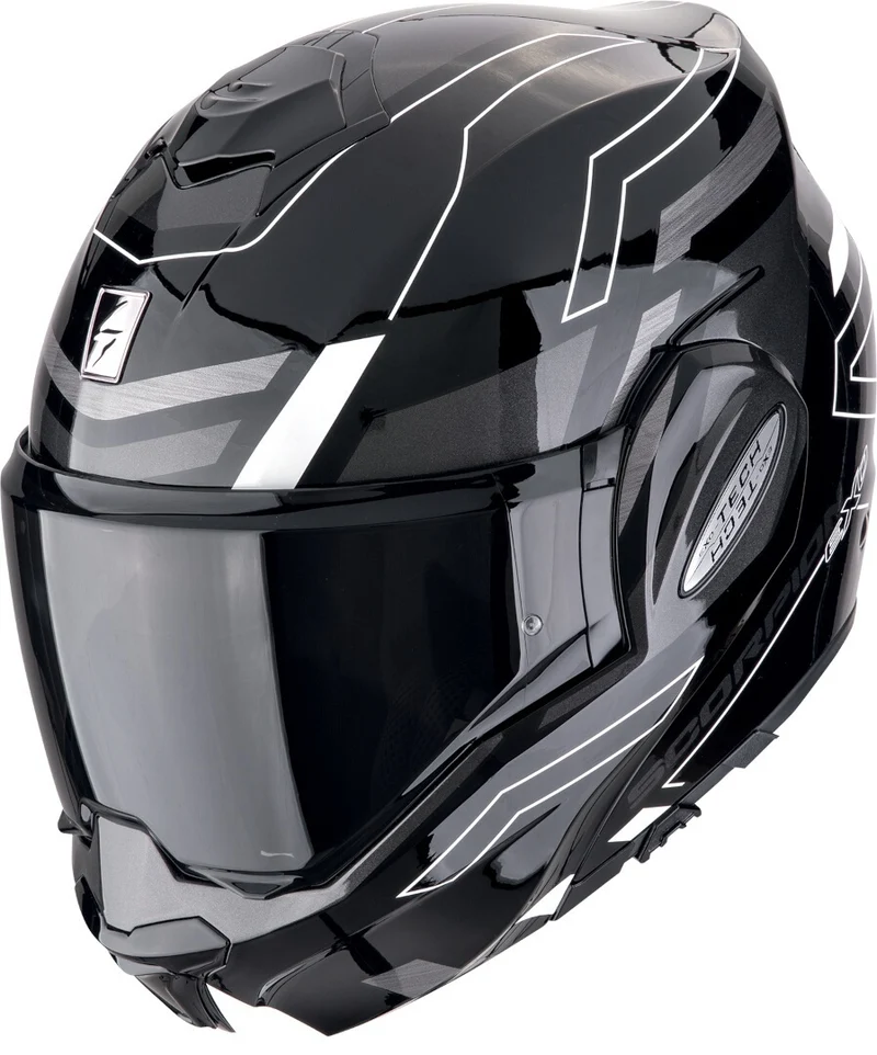 SCORPION EXO Tech Evo Conquer Casco modular Negro Blanco