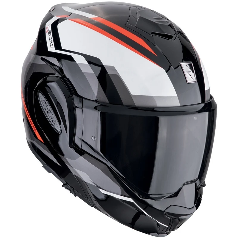 SCORPION EXO Tech Evo Furio de moto Casco modular Negro Rojo