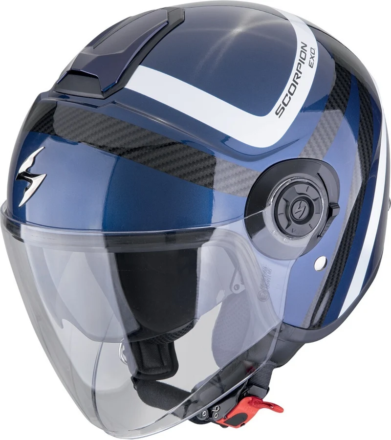 SCORPION EXO-CITY II RIVA Abierto Jet Casco Azul Negro