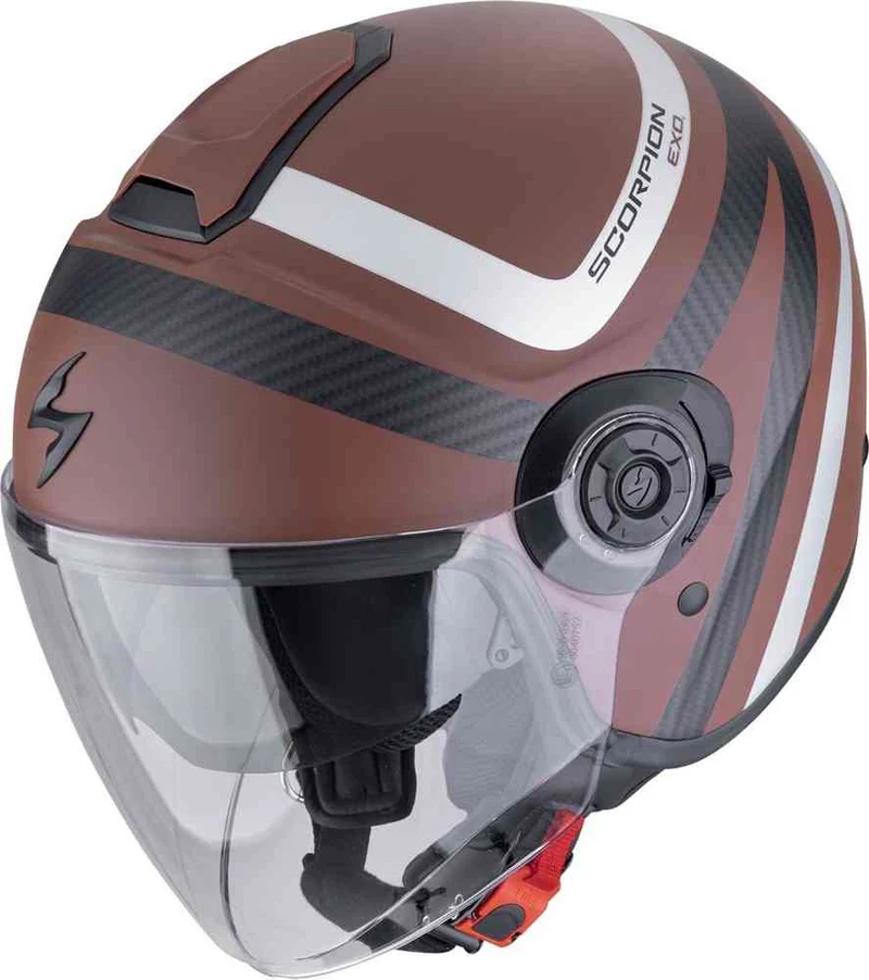 SCORPION EXO-CITY II RIVA Urbano Abierto Jet Casco Marrón Mate Plata