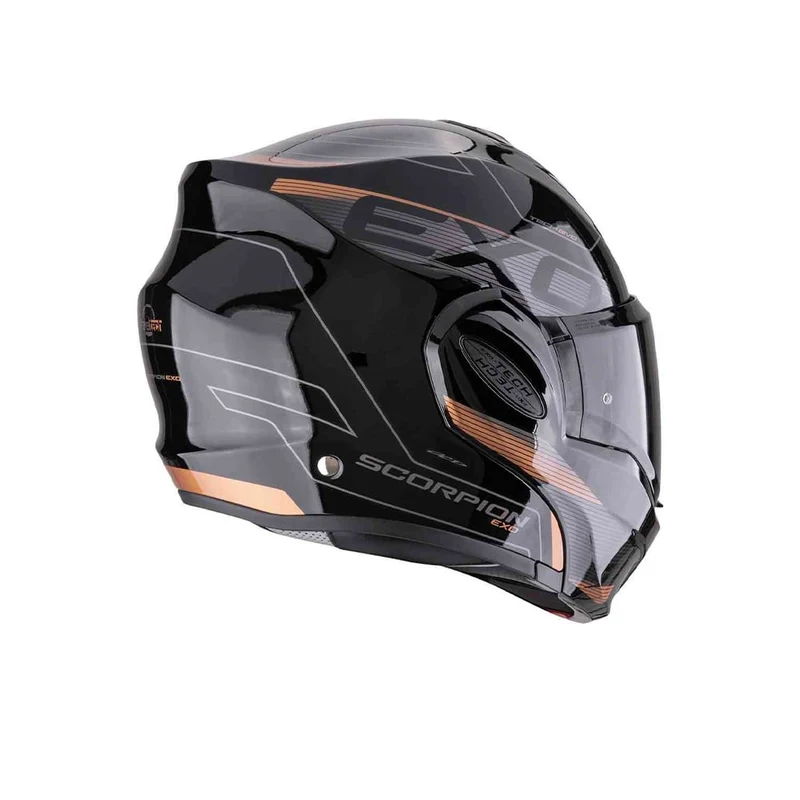 SCORPION EXO Tech Evo Traveler Casco Modulare Negro Cobre