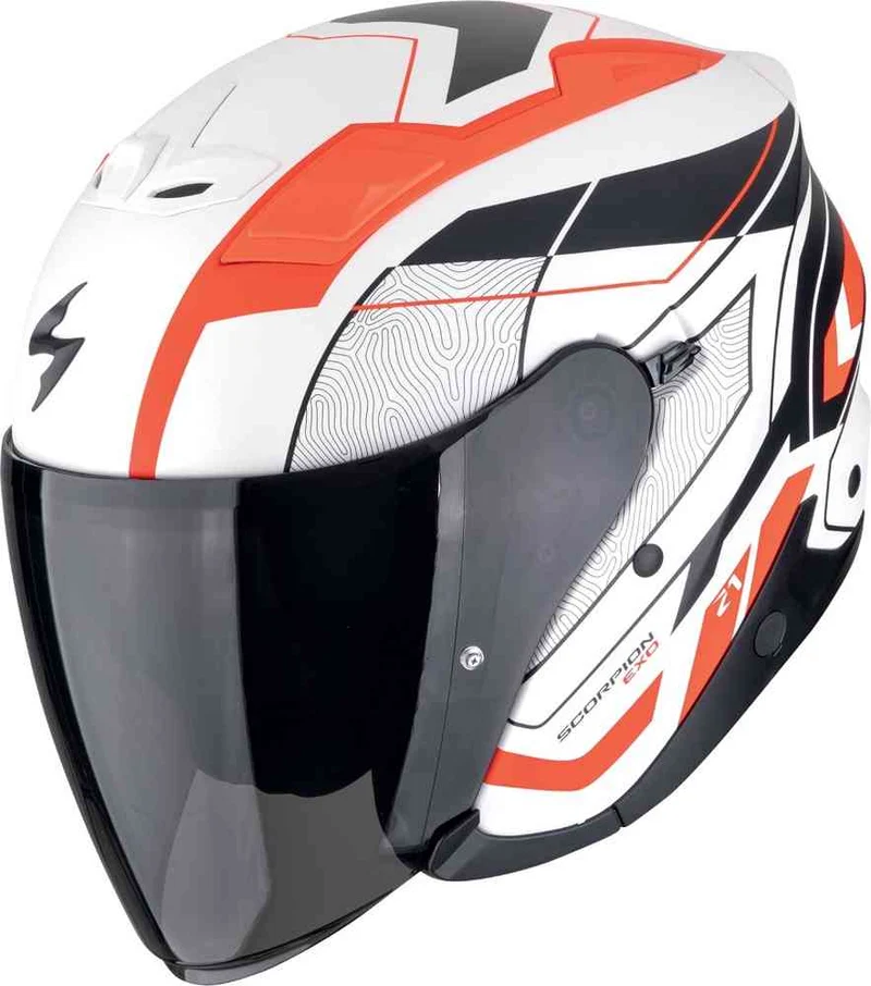 SCORPION EXO-Z1 VUE Moto Urbano Jet Casco Blanco Mate Rojo Negro