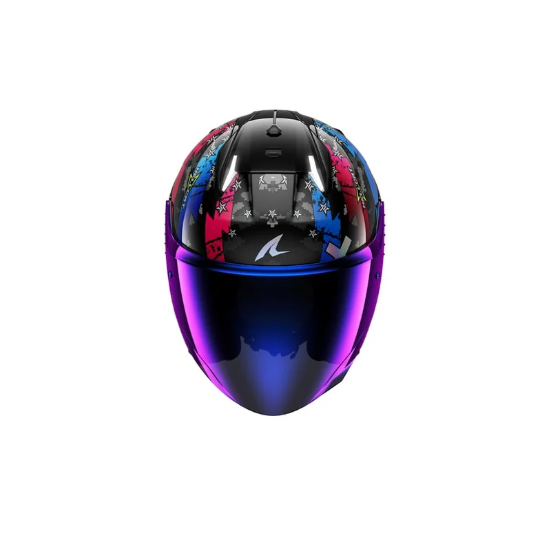 SHARK SKWAL i3 JET Hellcat CASCO NEGRO MATE CROMADO AZUL
