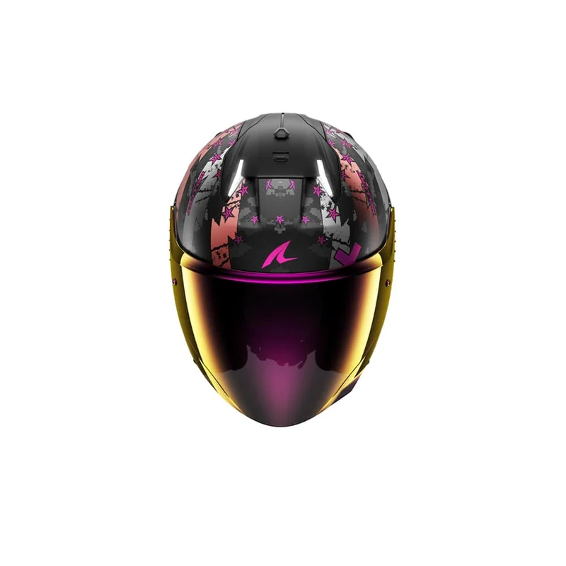 Shark SKWAL i3 Hellcat Casco abierto negro mate cromado morado