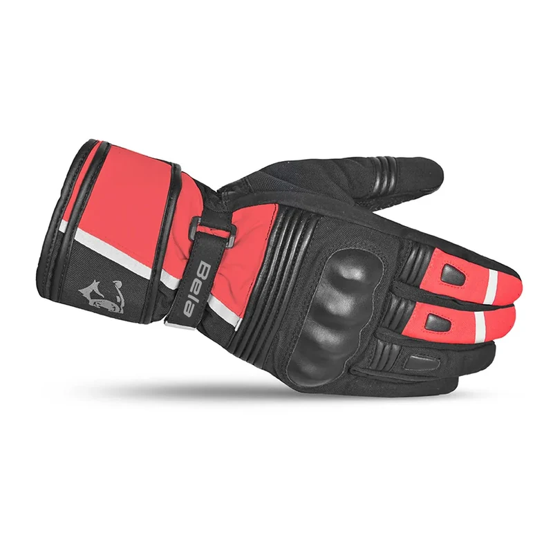 BELA ICE WINTER WP GUANTES DE MOTO PIEL MUJER NEGRO ROJO