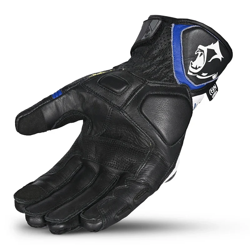BELA ROCKET GUANTES DE MOTO CORTOS HOMBRE PIEL BLANCO AZUL NEGRO