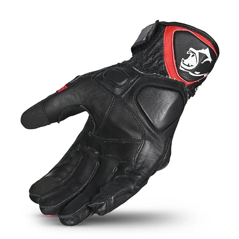 BELA ROCKET GUANTES DE MOTO CORTOS HOMBRE PIEL NEGRO ROJO