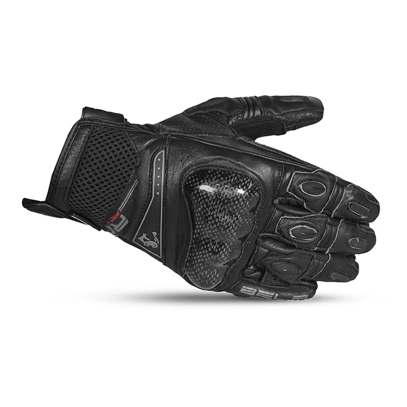 BELA ROCKET GUANTES DE MOTO CORTOS HOMBRE PIEL NEGRO GRIS