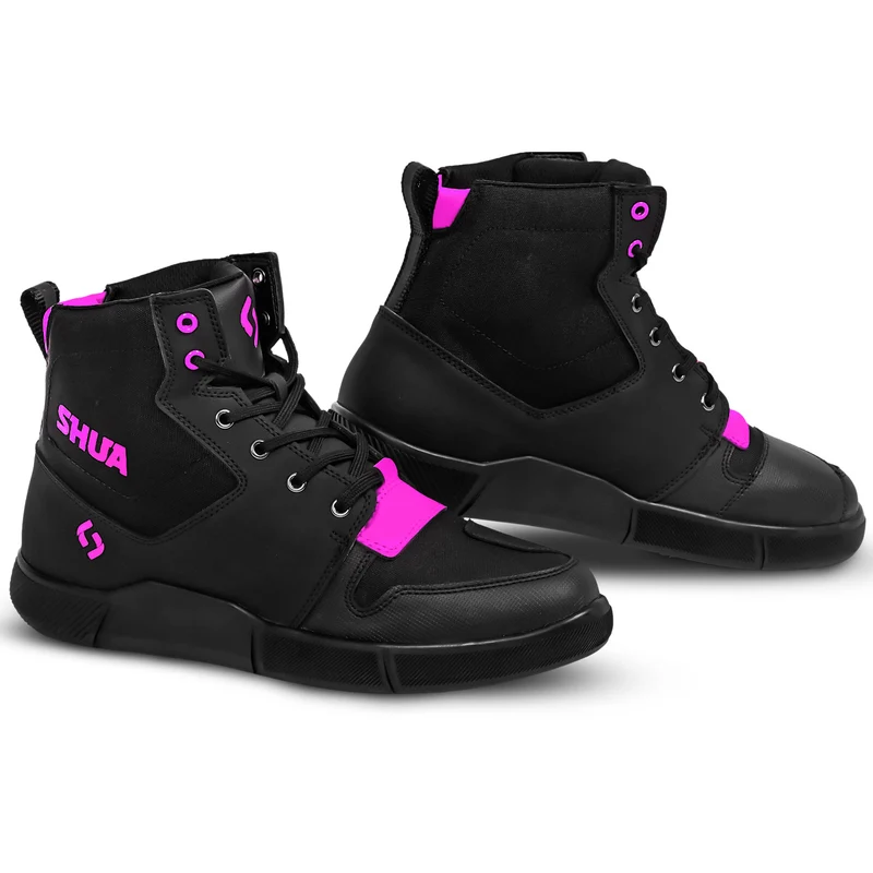 SHUA ODDIN URBANA BOTAS DE MOTO MUJER NEGRO FUCSIA