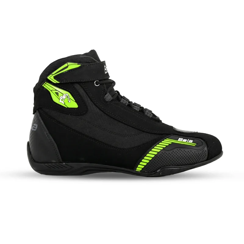BELA KIVA MAN BOTAS DE MOTO PIEL NEGRO AMARILLO FLUOR