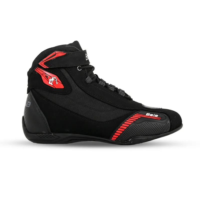 BELA KIVA MAN BOTAS DE MOTO PIEL NEGRO ROJO