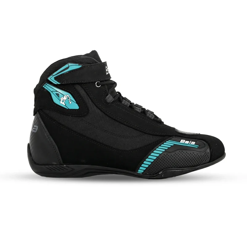 BELA KIVA LADY BOTAS DE MOTO PIEL NEGRO TURQUESA