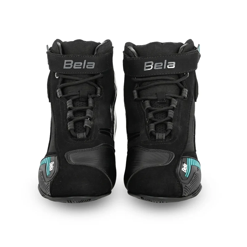 BELA KIVA LADY BOTAS DE MOTO PIEL NEGRO TURQUESA