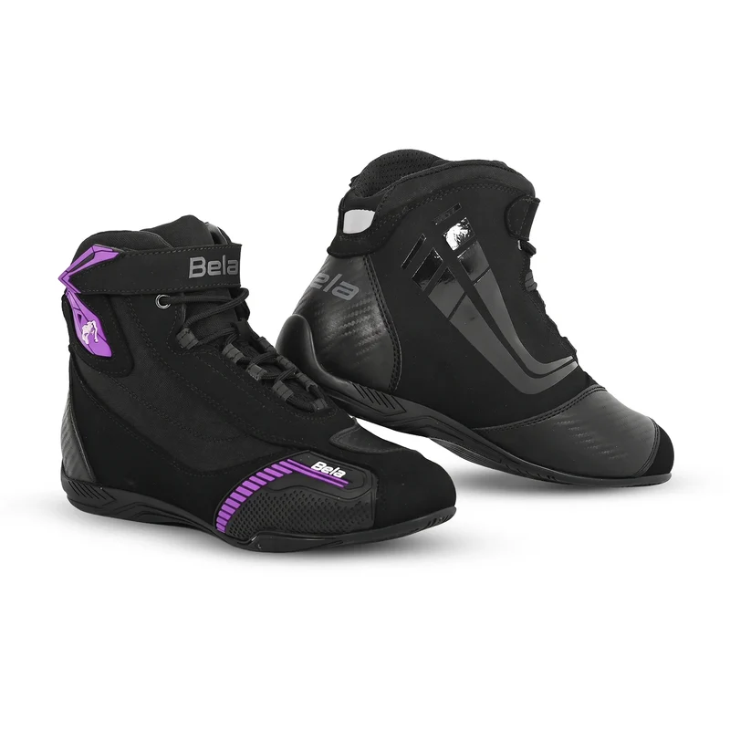 BELA KIVA CUIR URBAN MUJER BOTAS DE MOTO NEGRO PURPURA