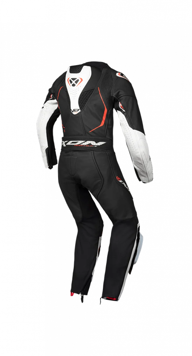 IXON VORTEX 3 JÚNIOR 1 PIEZA MOTO CARRERAS TRAJE DE CUERO NEGRO BLANCO