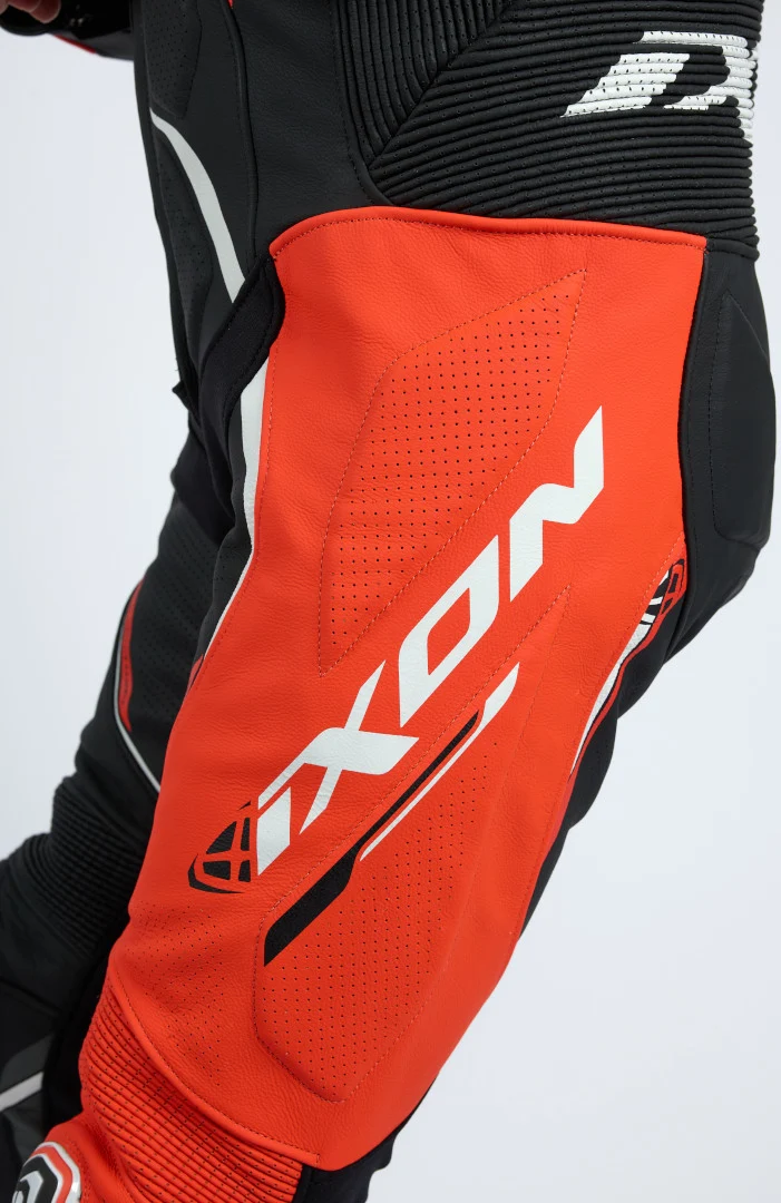 IXON DEMONIO 1 PIEZA HOMBRE MOTO TRAJE DE CUERO NEGRO ROJO BLANCO