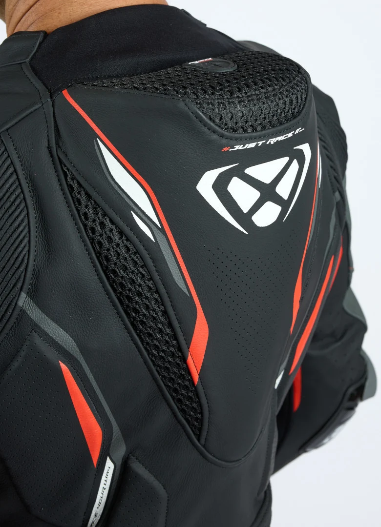 IXON DEMONIO 1 PIEZA HOMBRE MOTO TRAJE DE CUERO NEGRO ROJO BLANCO
