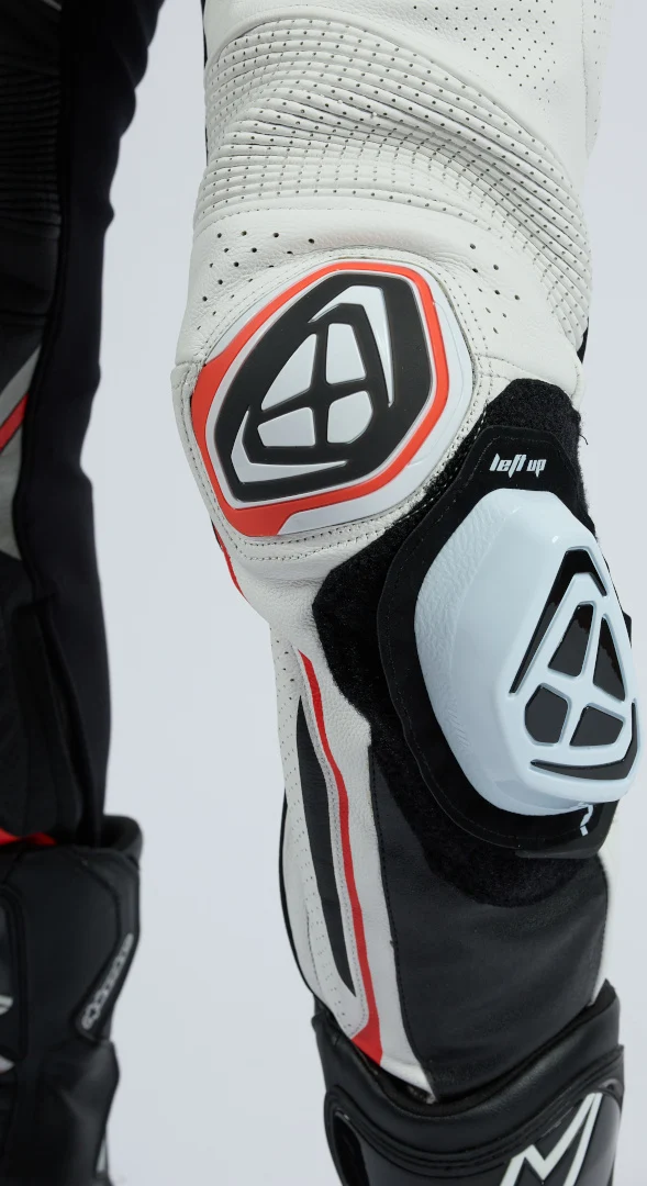 IXON DEMONIO 1 PIEZA HOMBRE MOTO TRAJE DE CUERO NEGRO BLANCO ROJO