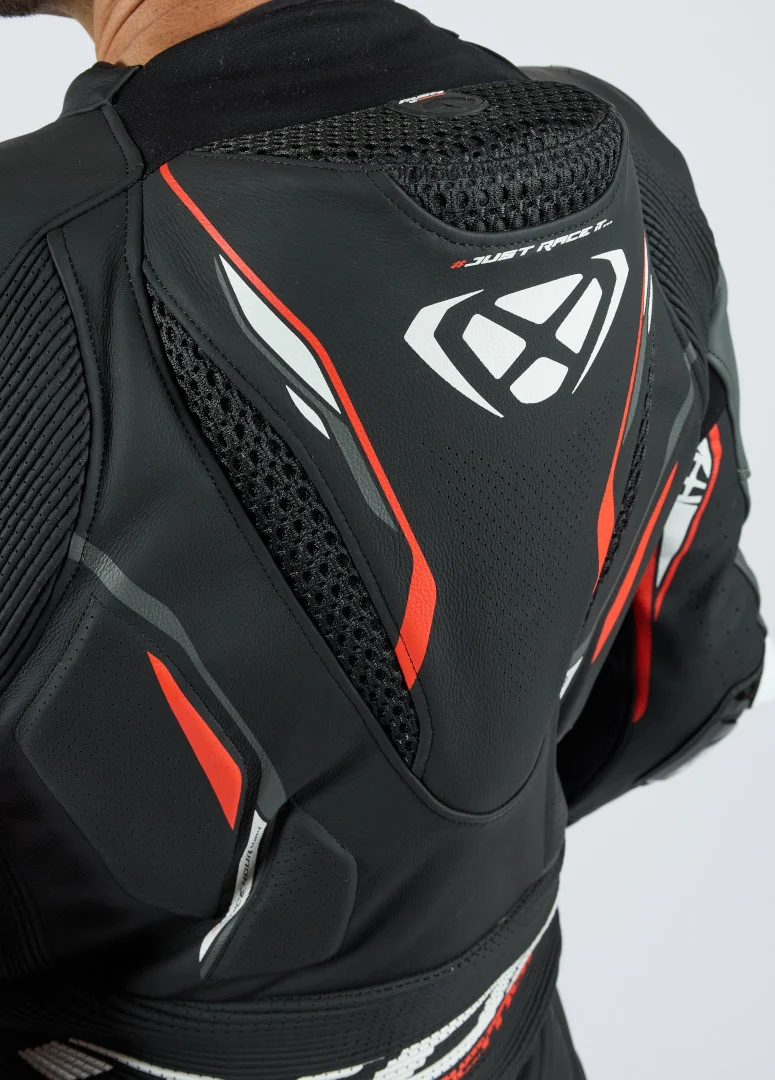 IXON DEMONIO 1 PIEZA HOMBRE MOTO TRAJE DE CUERO NEGRO BLANCO ROJO