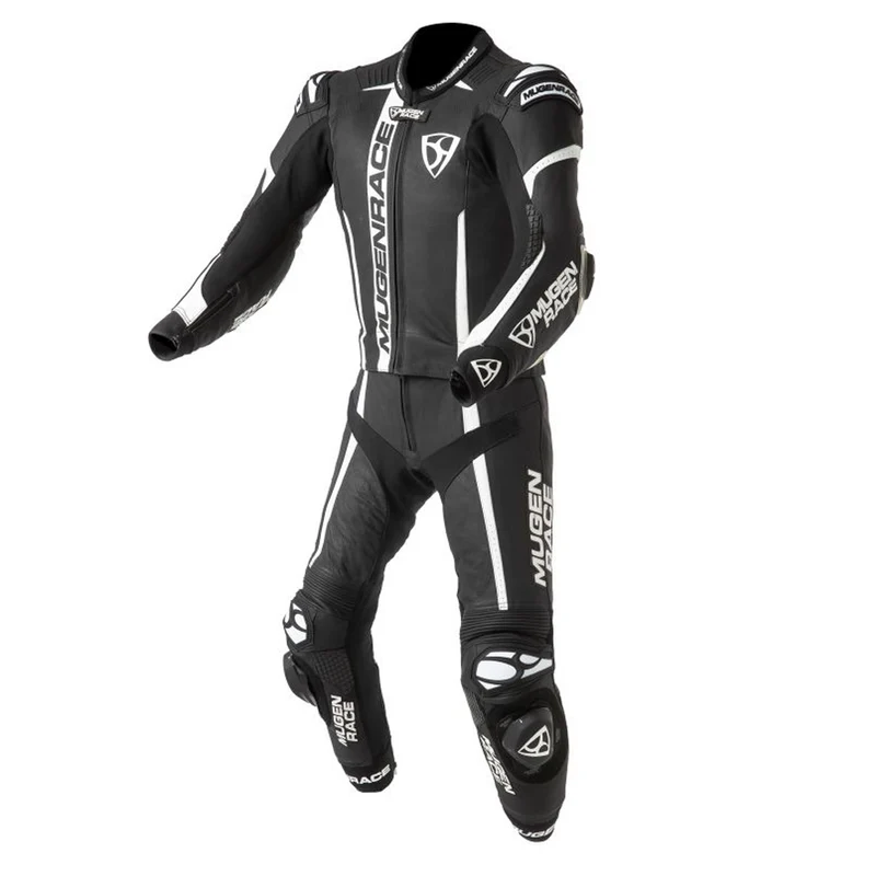 MUGENRACE MNR-1911 Traje Cuero Mucho Negro Blanco