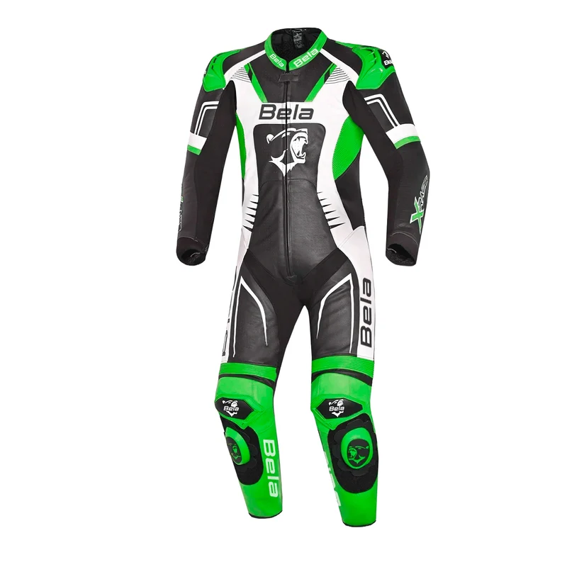 BELA X RACE 1 PC MONO DE MOTO BLANCO NEGRO VERDE
