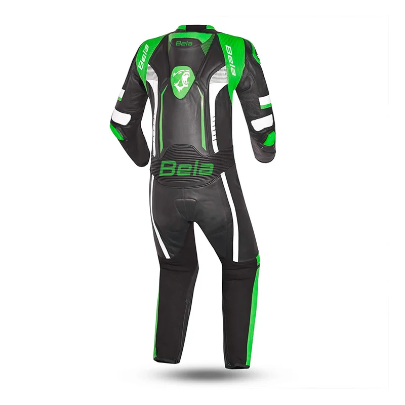 BELA X RACE 1 PC MONO DE MOTO BLANCO NEGRO VERDE