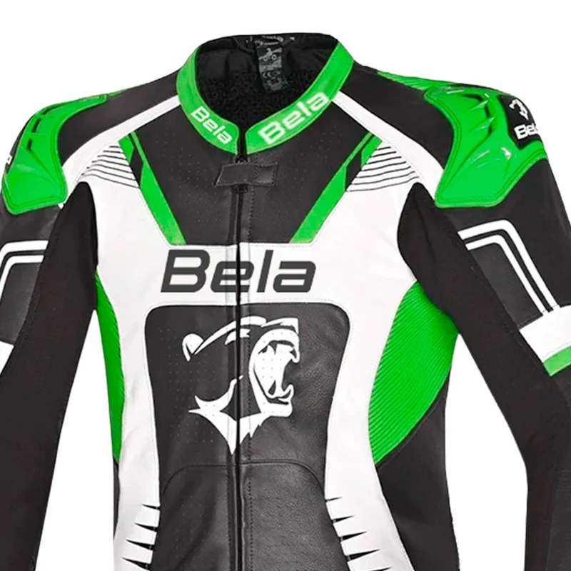 BELA X RACE 1 PC MONO DE MOTO BLANCO NEGRO VERDE