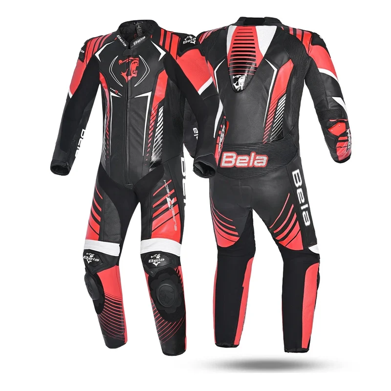 BELA ARAGON 1 PC MONO DE MOTO HOMBRE NEGRO ROJO